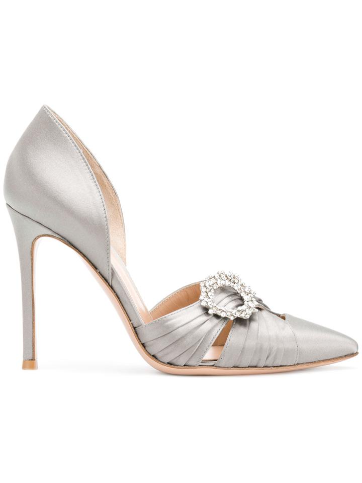 Gianvito Rossi Embellished Buckle Sandals - Grey