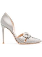 Gianvito Rossi Embellished Buckle Sandals - Grey