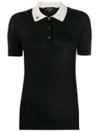 Rochas Knitted Polo Top - Black