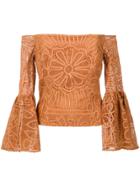 Martha Medeiros Lita Off The Shoulder Lace Top - Brown
