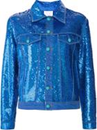 Ashish Sequin Effect Denim Jacket, Women's, Size: Small, Blue, Sequin/cotton