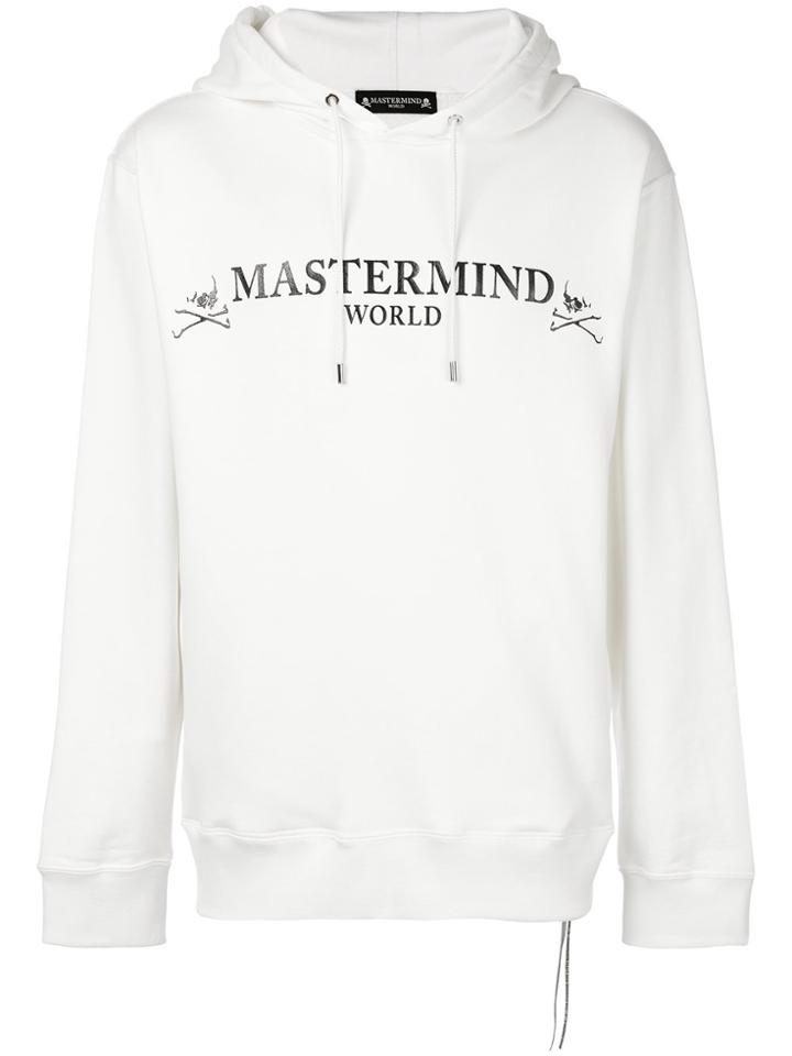 Mastermind World Logo Print Hoodie - White