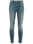 Mother Looker Ankle Fray Jeans - Blue