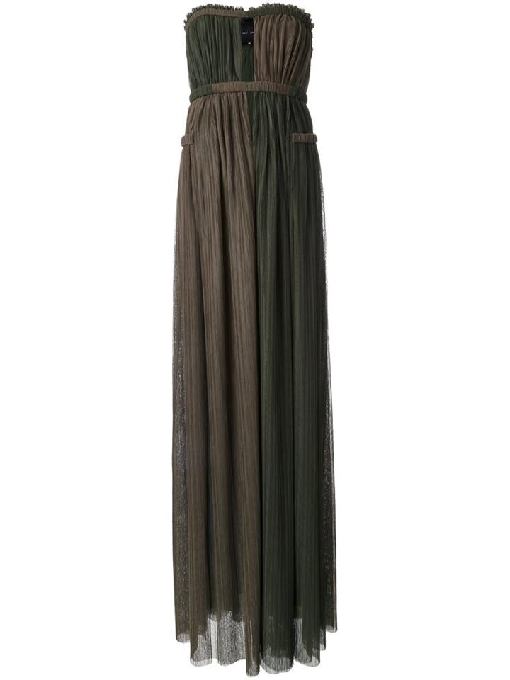 Jay Ahr Strapless Slit Long Dress, Women's, Size: 40, Green, Polyester