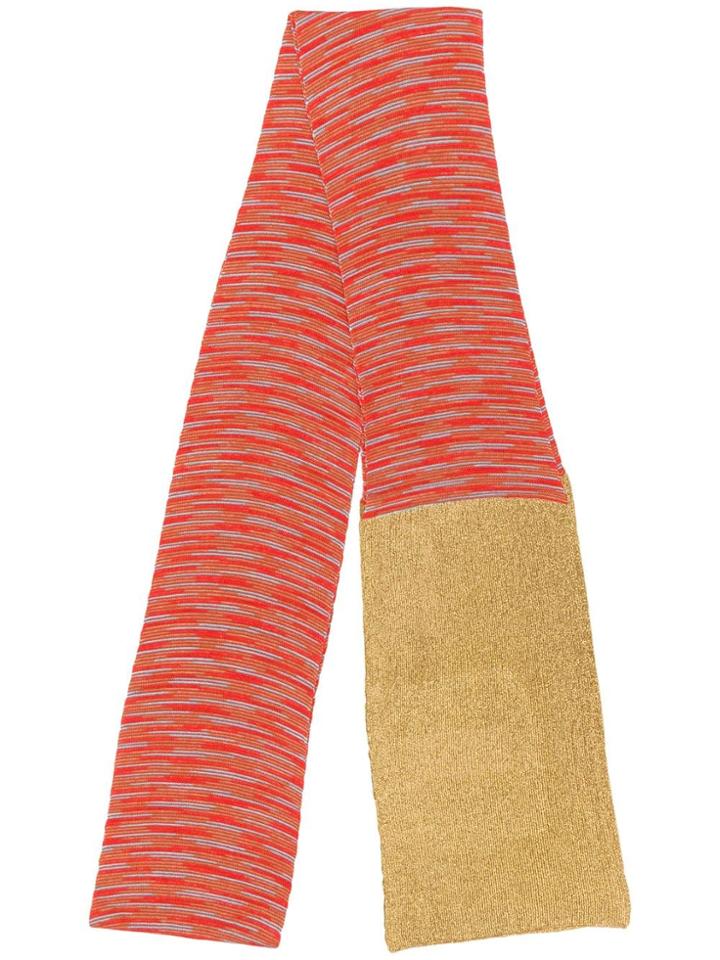 M Missoni Striped Metallic Scarf - Orange