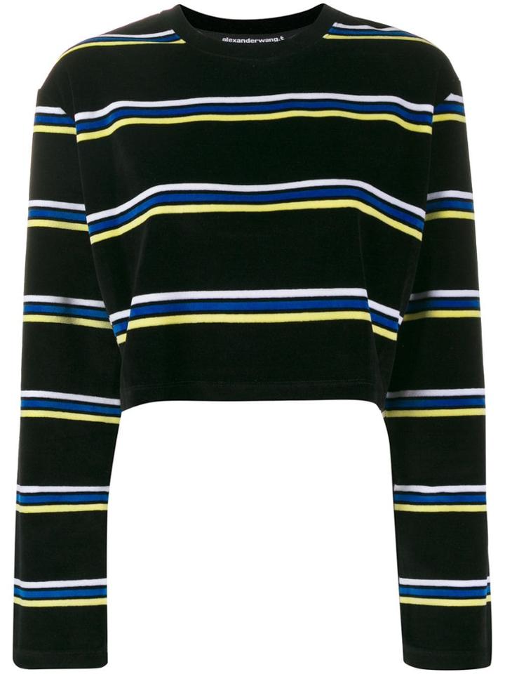 Alexander Wang Cropped Striped Jumper - Black