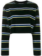 Alexander Wang Cropped Striped Jumper - Black