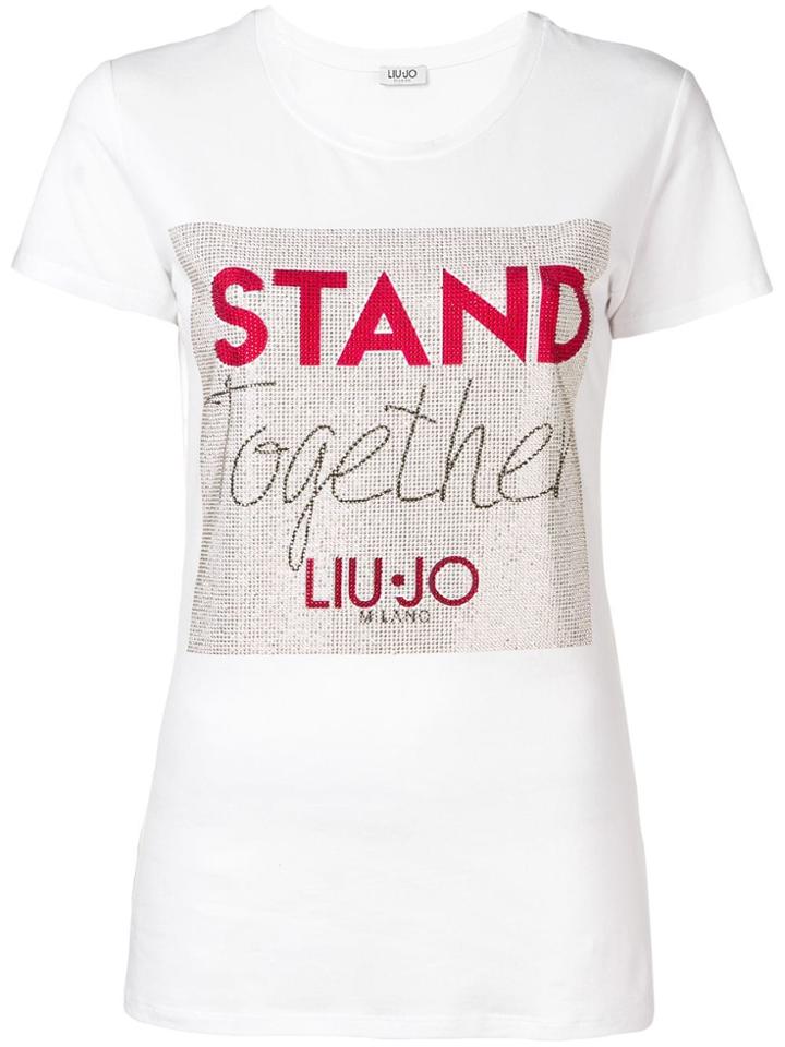 Liu Jo Print Embellished T-shirt - White