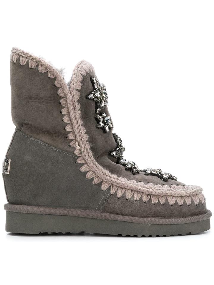 Mou Sheepskin Boots - Grey