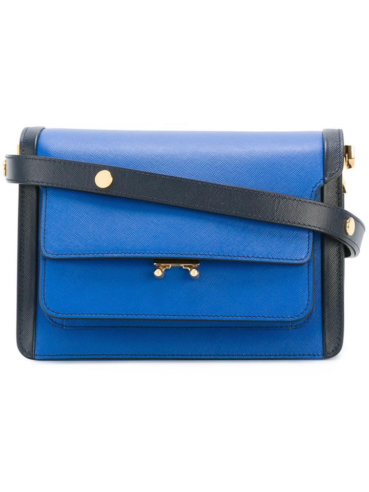 Marni Trunk Cross-body Bag, Women's, Blue, Calf Leather