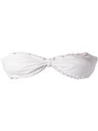 Amir Slama Ruffled Trim Bandeau Bikini Top - White