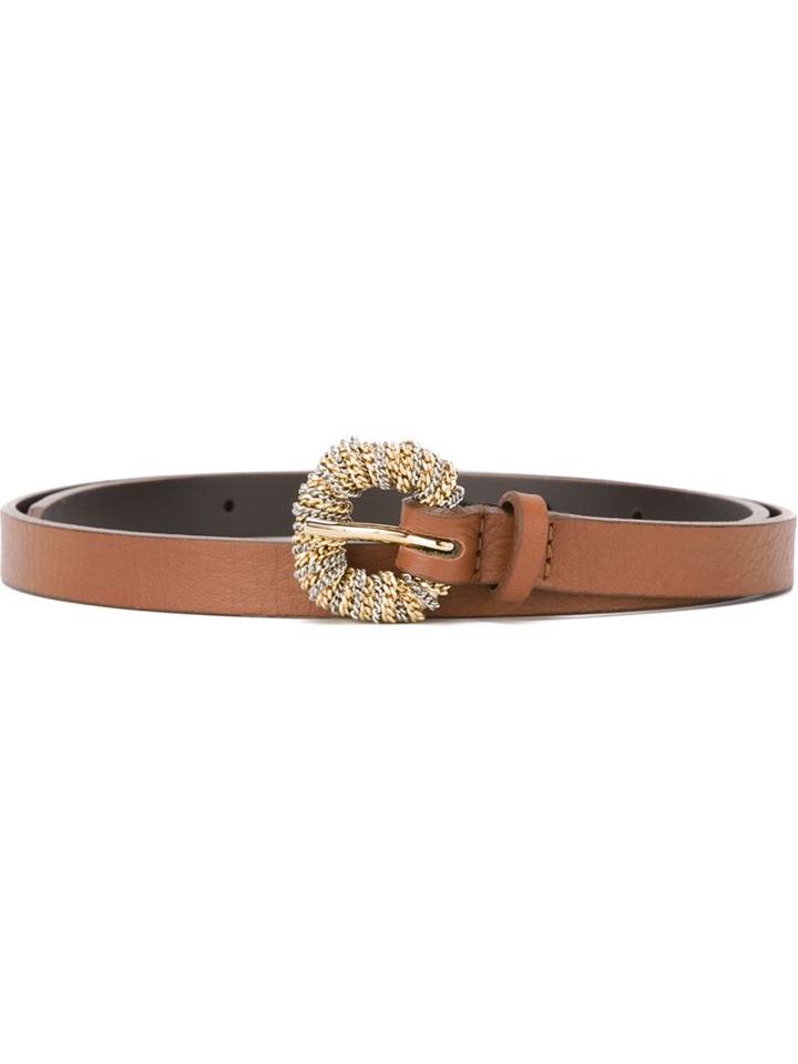 Orciani Chain Buckle Belt, Women's, Size: 75, Brown, Leather