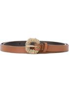Orciani Chain Buckle Belt, Women's, Size: 75, Brown, Leather