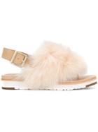 Ugg Australia Fur Appliqué Sandals - Nude & Neutrals