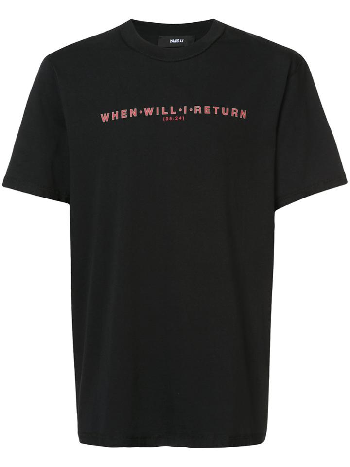 Yang Li When Will I Return T-shirt - Black