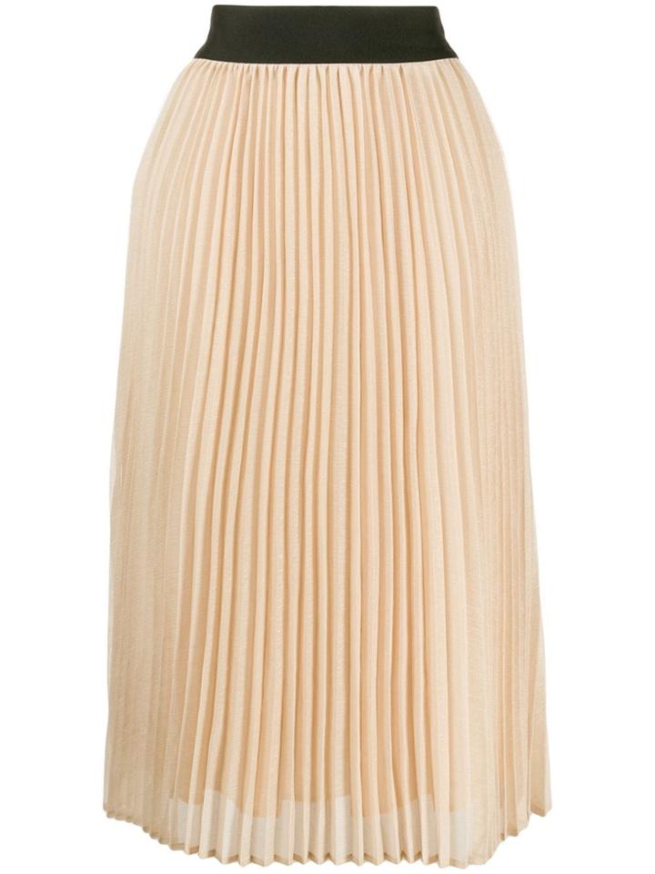 Edward Achour Paris Pleated Midi Skirt - Yellow