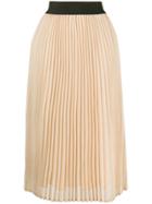 Edward Achour Paris Pleated Midi Skirt - Yellow