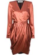 Philosophy Di Lorenzo Serafini Wrap Front Mini Dress - Orange