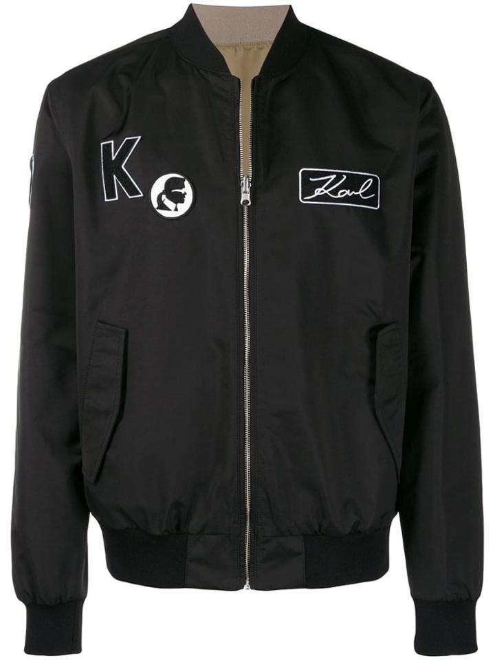 Karl Lagerfeld Reversible Bomber Jacket - Black