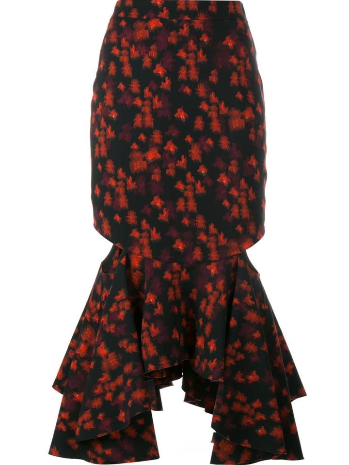 Givenchy Fitted Peplum Skirt, Women's, Size: 36, Red, Viscose/spandex/elastane/acetate/silk