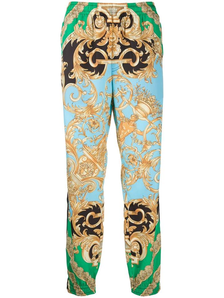 Versace Barocco Print Track Pants - Green
