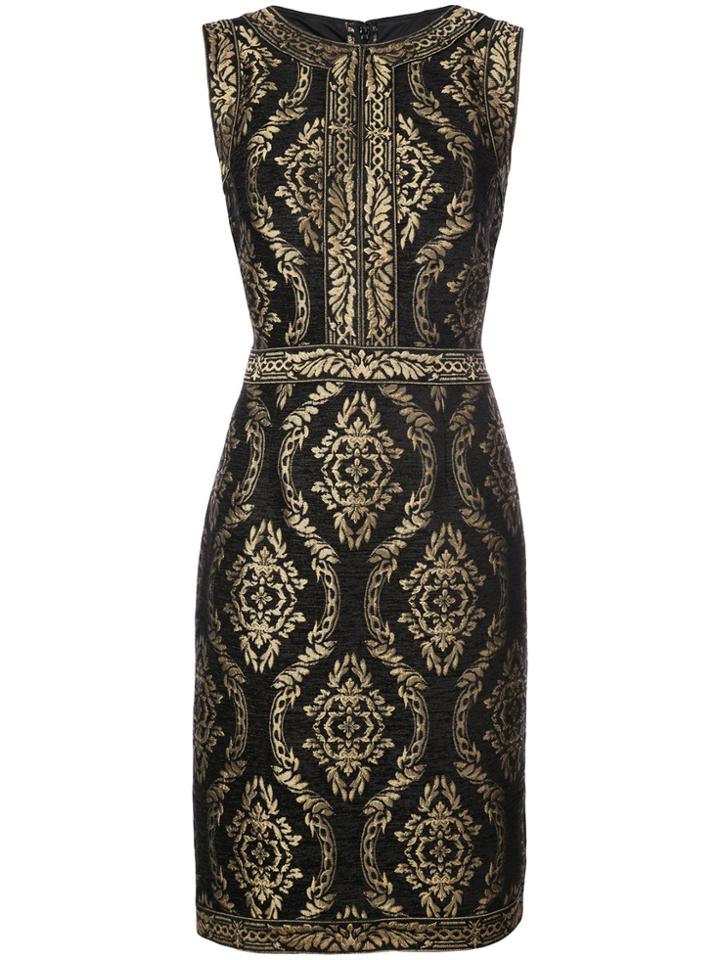 Tadashi Shoji Embroidered Fitted Dress - Black