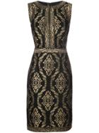 Tadashi Shoji Embroidered Fitted Dress - Black