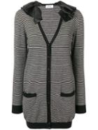Moschino Pre-owned Ruffled Neck Striped Jacket - Black