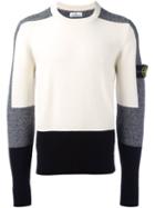 Stone Island Crew Neck Jumper, Men's, Size: Large, White, Polyamide/acrylic/spandex/elastane/alpaca