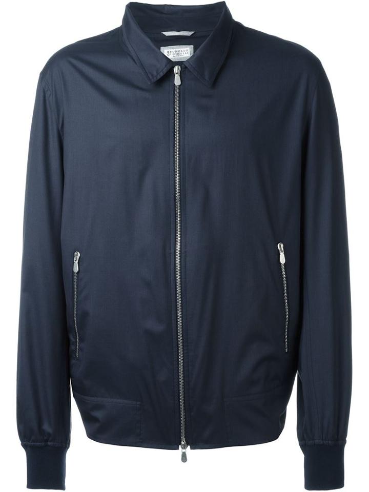 Brunello Cucinelli Relaxed Fit Zip-up Bomber Jacket