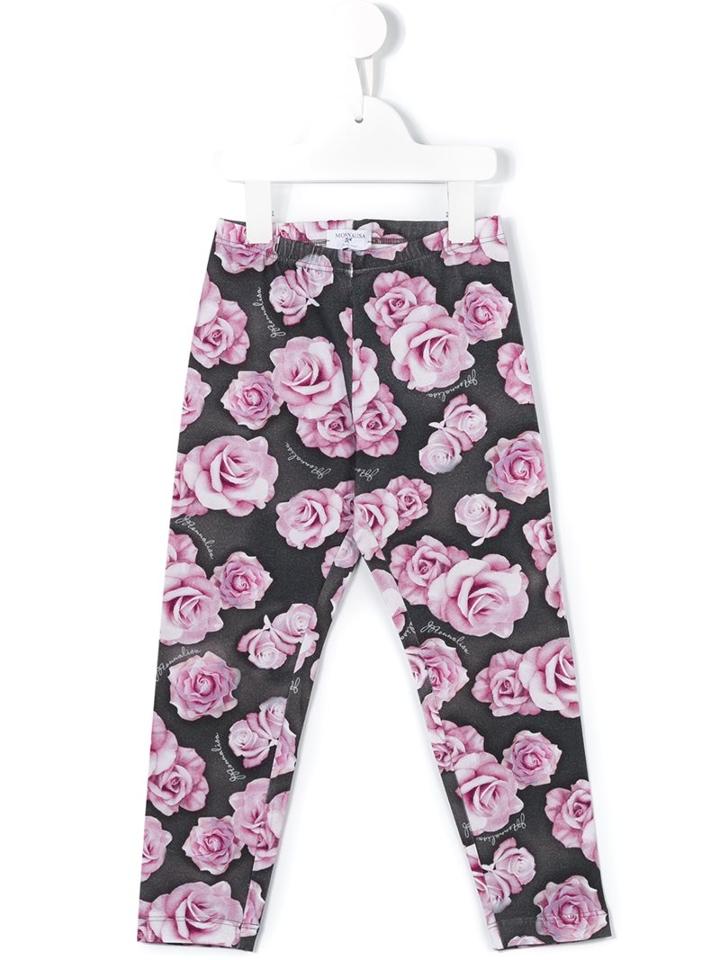 Monnalisa Rose Print Leggings, Girl's, Size: 10 Yrs, Grey