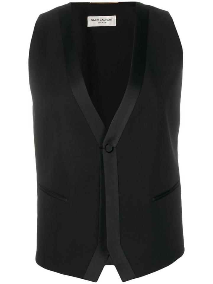 Saint Laurent Single-breasted Waistcoat - Black