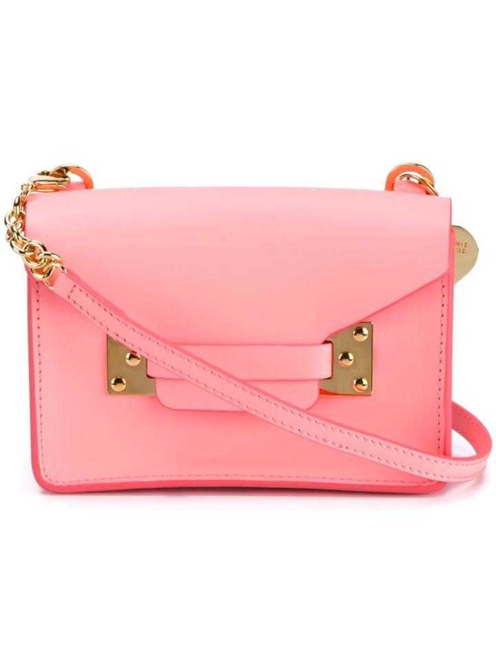 Sophie Hulme Nano Milner Cross Body Bag, Women's, Pink/purple, Leather/metal
