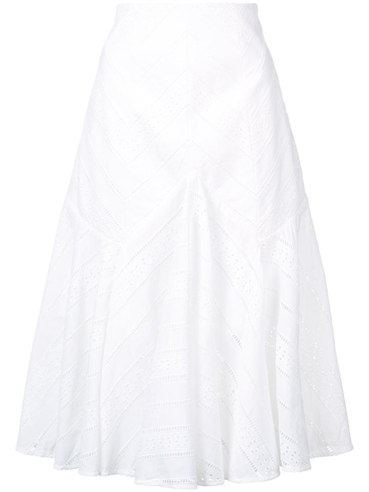 Acler A-line Perforated Skirt - White