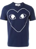 Comme Des Garçons Play Heart Print T-shirt, Men's, Size: M, Blue, Cotton