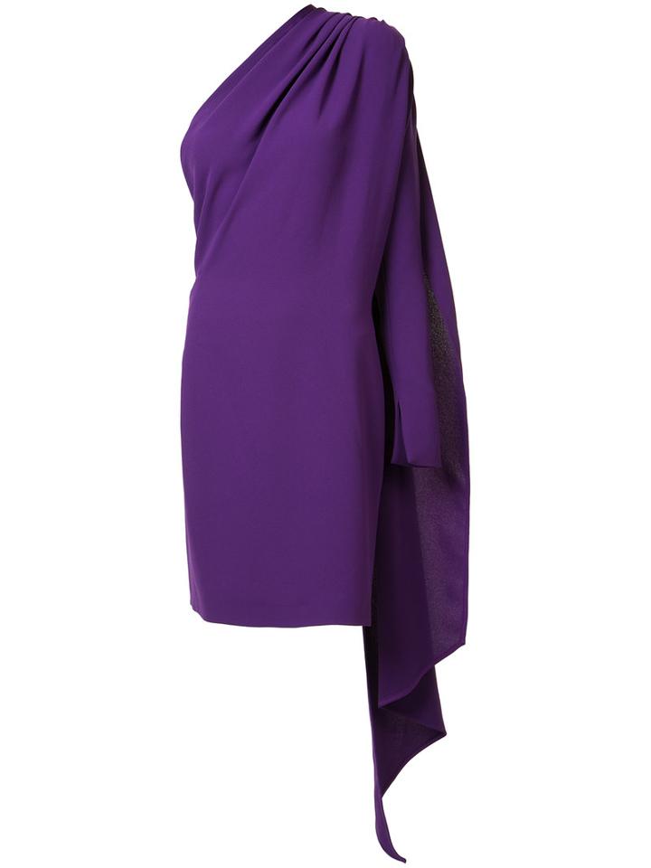 Gareth Pugh - One Shoulder Dress - Women - Silk/polyester - 38, Pink/purple, Silk/polyester
