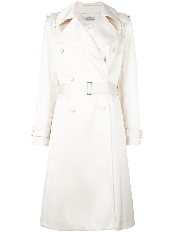 Lanvin Classic Trenchcoat, Women's, Size: 40, Nude/neutrals, Cupro/acetate/viscose/polyester