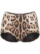 Dolce & Gabbana Leopard Print Bikini Bottoms - Brown