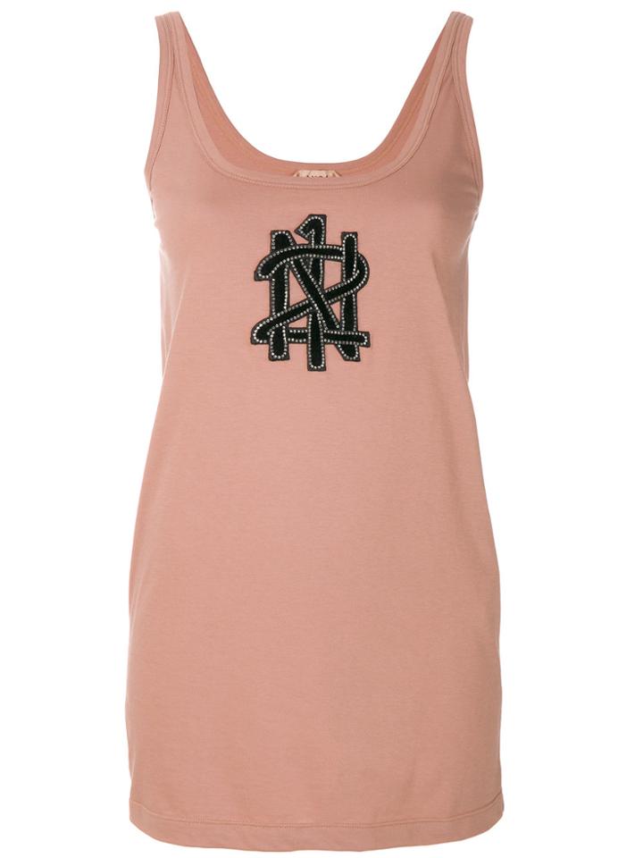 No21 Swarovski Logo Tank Top - Pink & Purple