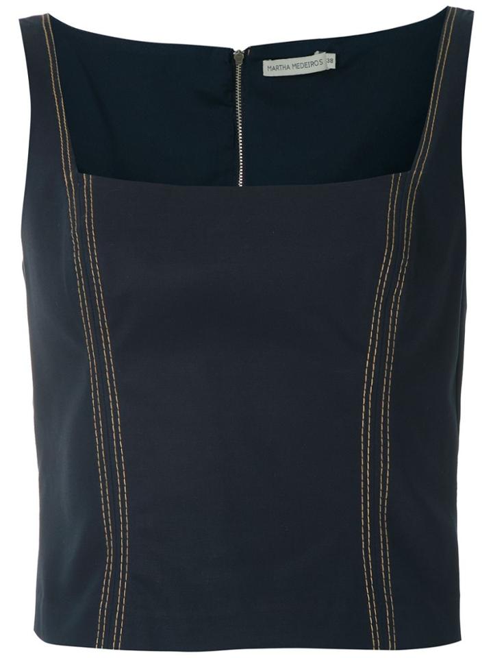 Martha Medeiros Anne Square Neck Top - Blue