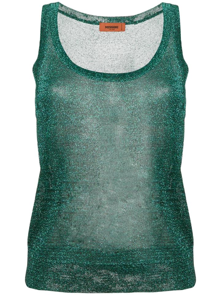 Missoni Metallic Knit Tank Top - Green