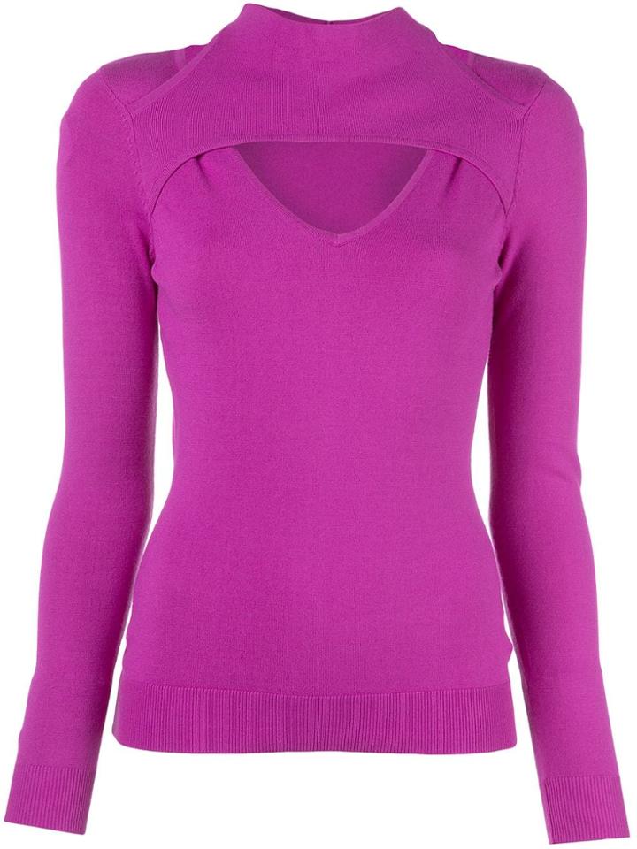 Milly Cutout Jersey Jumper - Purple