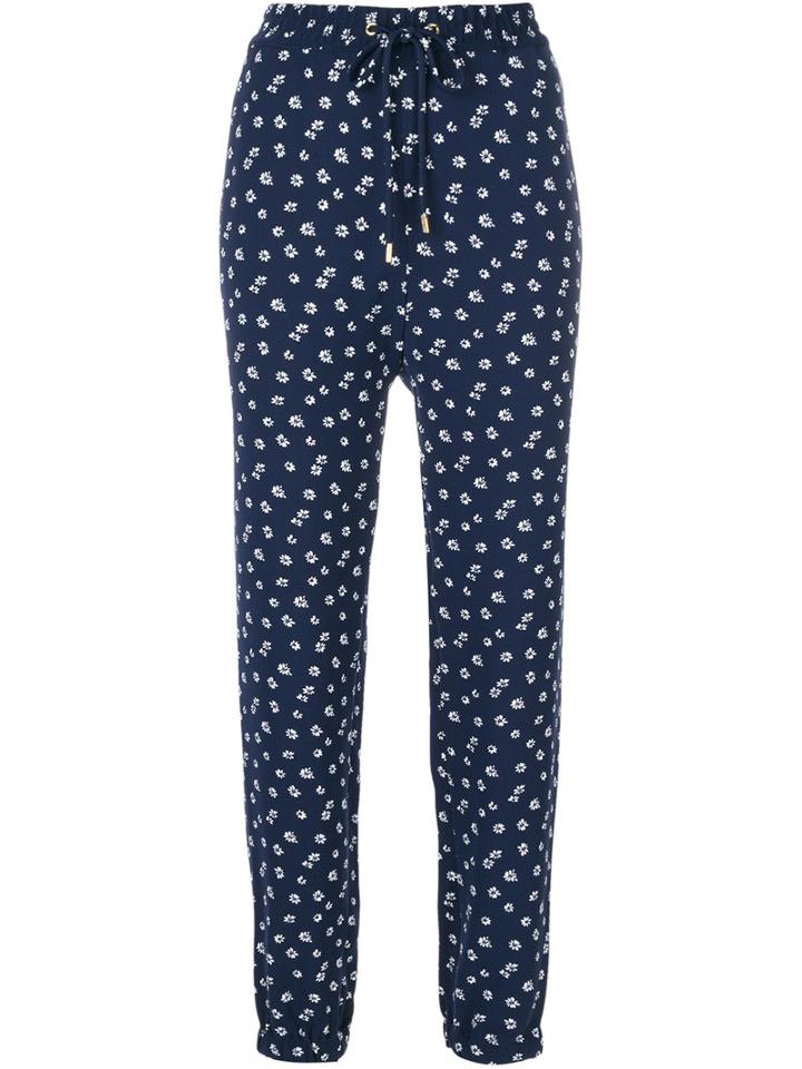 Michael Michael Kors - Floral Track Pants - Women - Polyester - M, Blue, Polyester