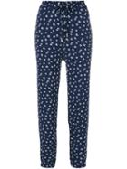 Michael Michael Kors - Floral Track Pants - Women - Polyester - M, Blue, Polyester