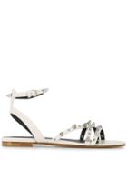 Red Valentino Red(v) Studded Flat Sandals - White