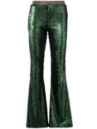 Black Coral Sequinned Trousers - Green