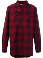 Off-white Contrast Back Plaid Shirt, Men's, Size: Small, Red, Acrylic/polyester/wool/other Fibers
