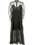 Petar Petrov Polka-dot Sheer Dress, Women's, Size: 36, Black, Silk/leather/cupro/spandex/elastane
