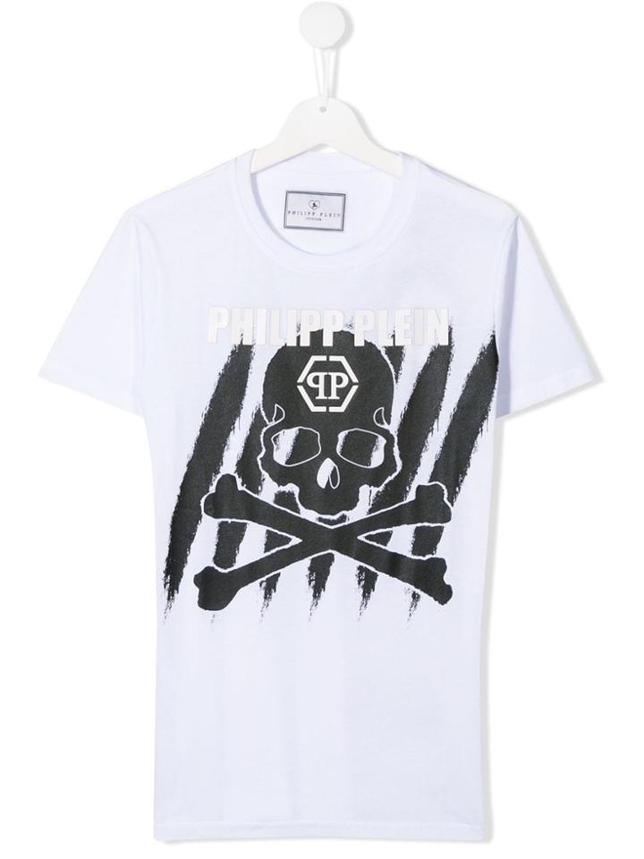 Philipp Plein Junior Logo Print T-shirt - White