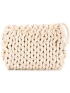 Alienina Braided Clutch Bag - White